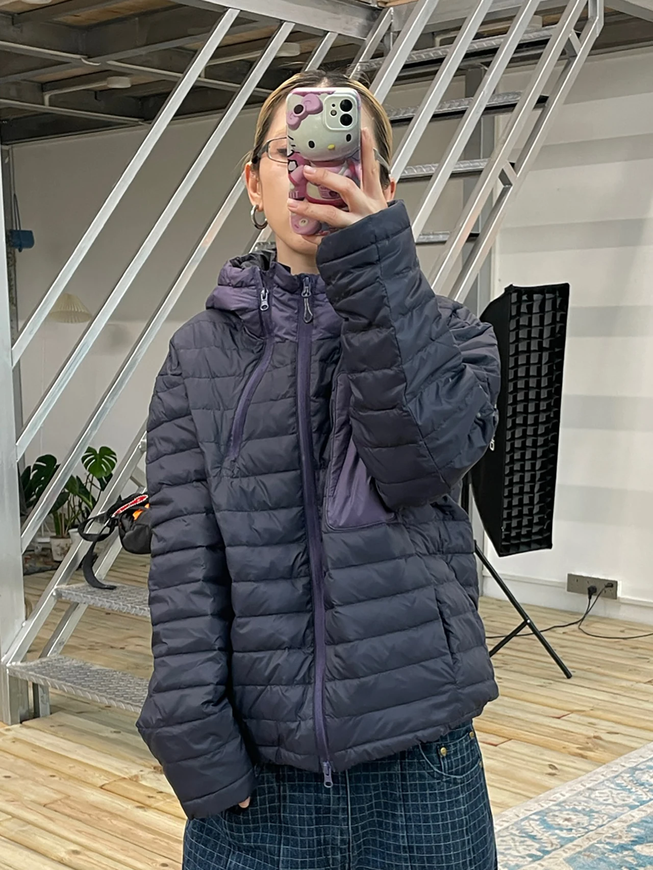 

MMBBT Women's Padded Hooded Jaet Winter Thiened Fce Lined Loose Cotton Top Warm Casual Sle Zipper Closure Long Sve