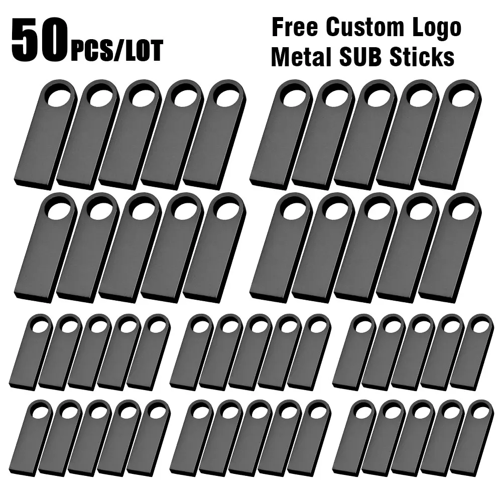 

50Pcs/Lot Free Logo USB Flash Pen Drive 4GB 8GB 16GB 32GB Waterproof Pendrive 64gb Memory Stick Real Capacity U-disk Cle Usb