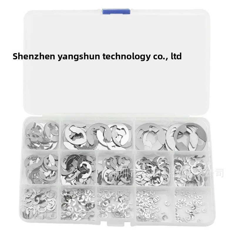 

400pcs/304 stainless steel E-shaped open snap ring, C-shaped retaining ring, E-shaped retaining ring for shaft