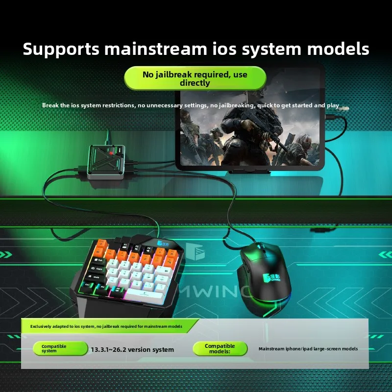 Gamwing XuanJi2 Ios Keyboard And Mouse Converter 1000+Hz Mouse Package Speed Mobile Game PUBG Throne Peripheral Artifact