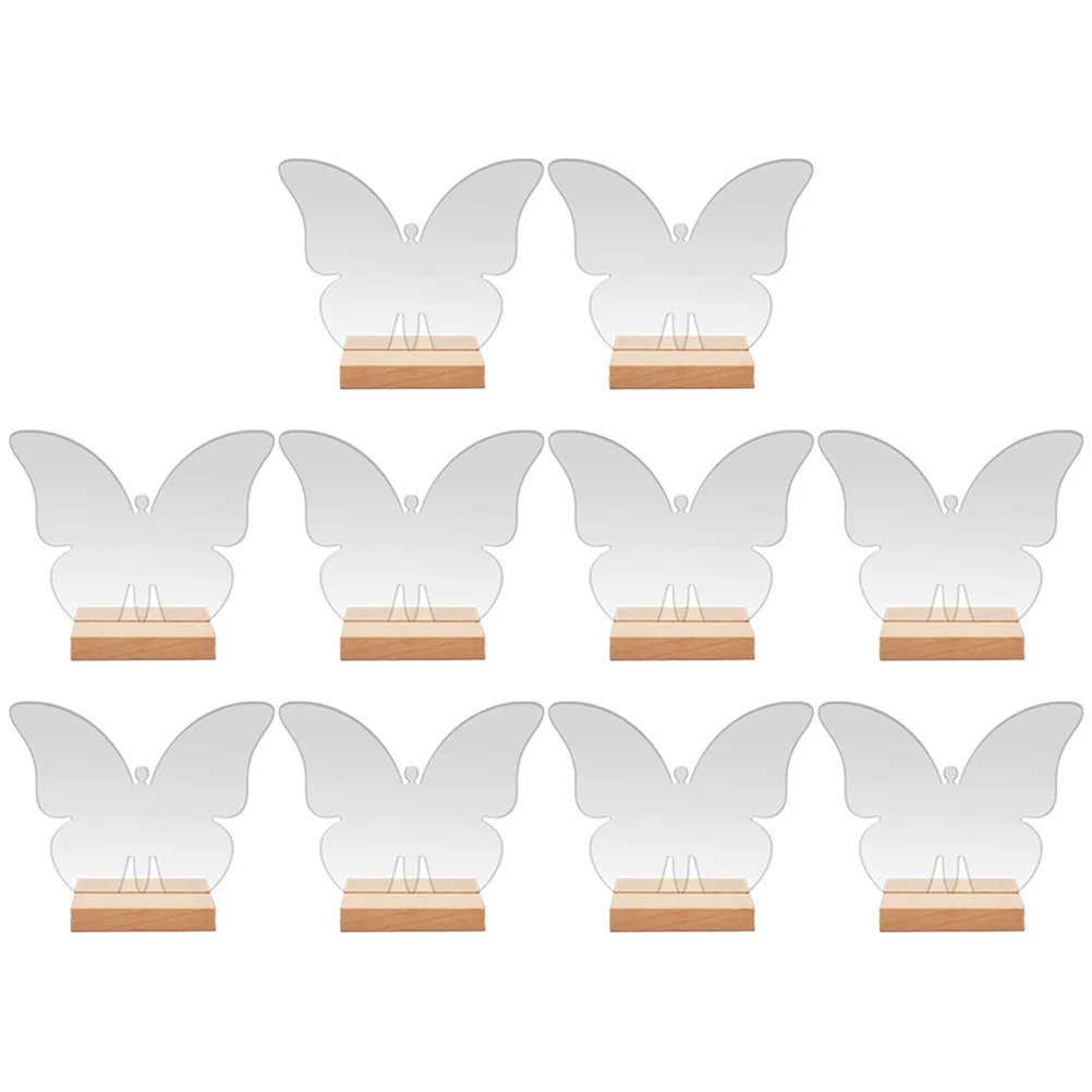 

12Pcs Butterfly Seating Cards Acrylic Table Signs Elegant Wedding Reception Blank Place Cards Party Decoration Stand