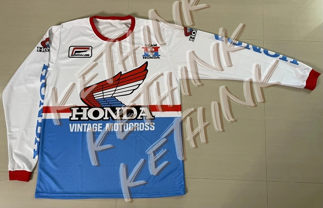 

Vmx Vintage Style Motocross Jersey Honda Line Tl Cr Xr Atc, Y2K Breathable Riding Shirt for Dirt Bike and Mountain Racing