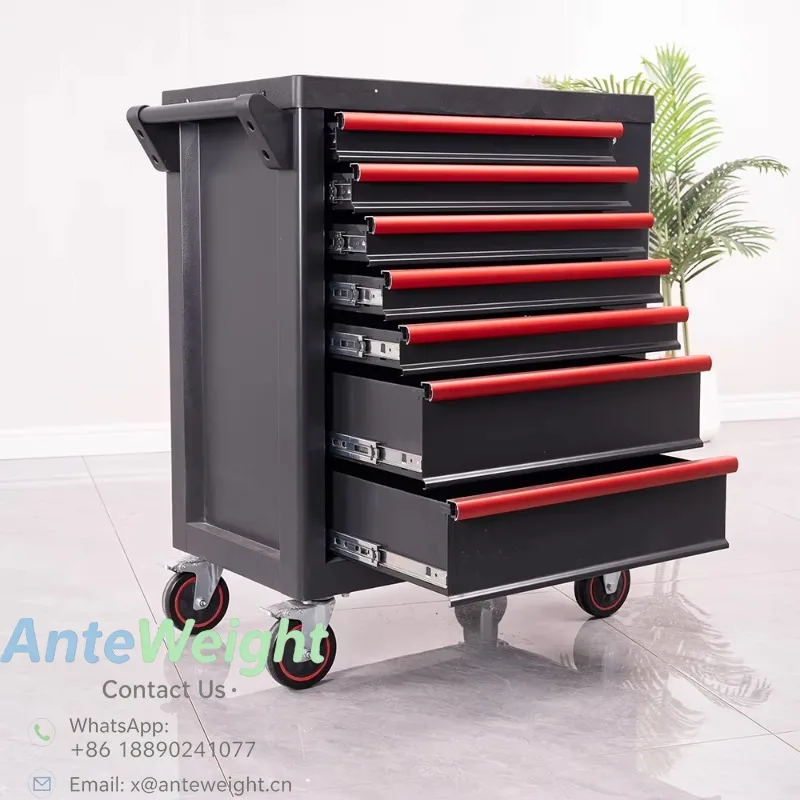 Auto Repair 7 Drawer Tool Cabinet 526 Tool Kits Factory Wholesale Steel Tool Cart WithTool Set Mechanics Lockable Garage Trolley