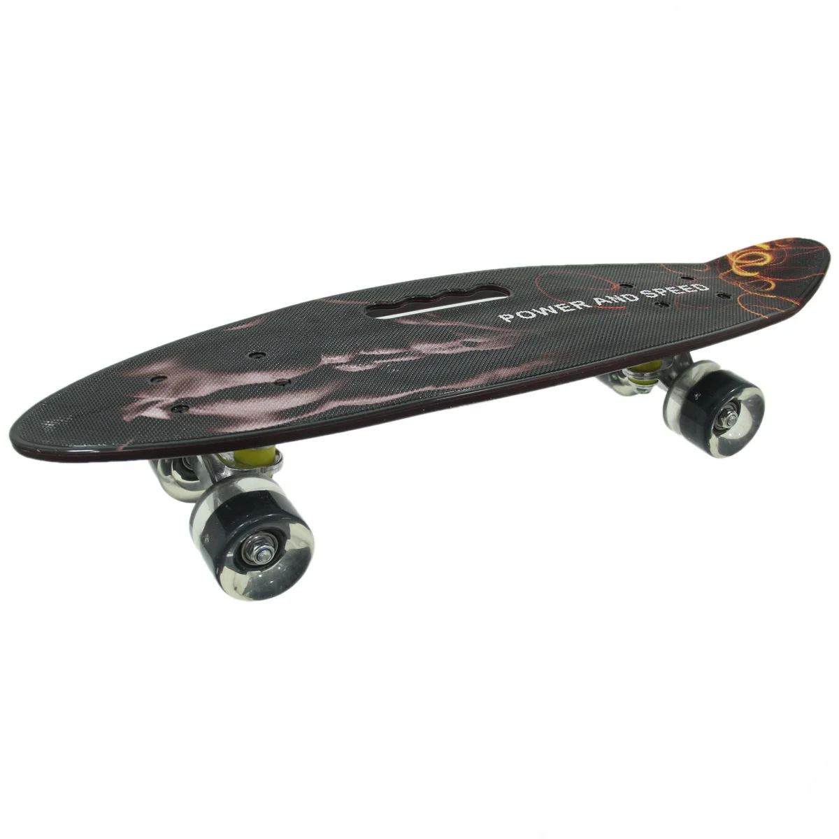 Patterned medium size lighted skateboard 60 cm