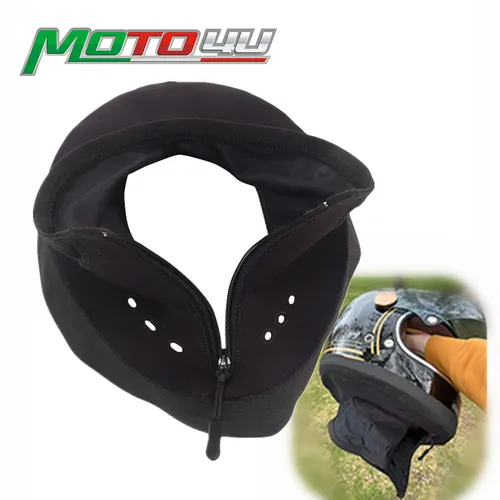 Imagen 2 del producto Bloqueador de viento y ruido para casco de motocicleta, bloqueador de viento negro cálido con cremallera, protección Universal contra el viento