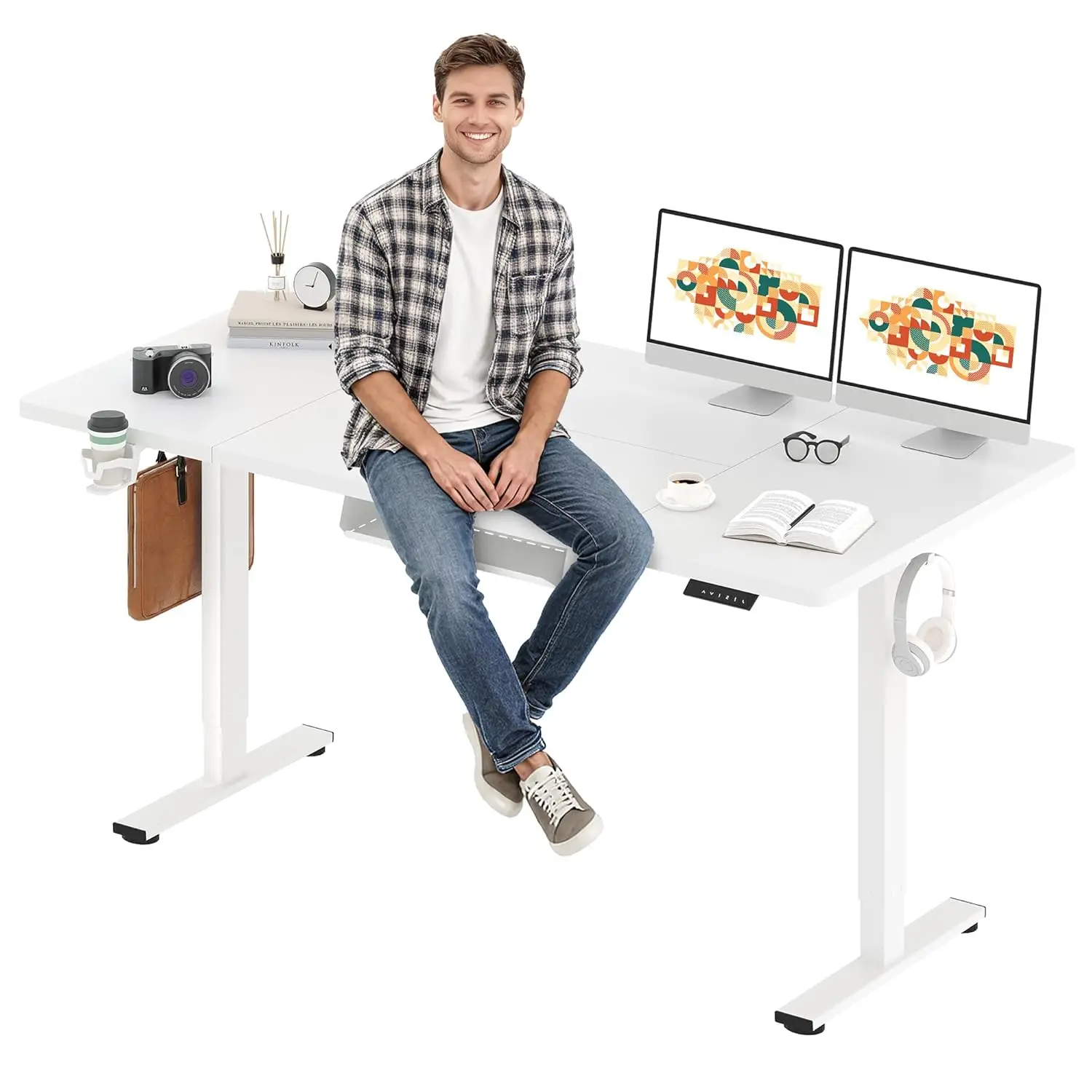 

Electric Standing Desk 71 x 32 Inches Height Adjustable Stand Up w/6-Button Controller Ergonomic Computer Desk, Customized