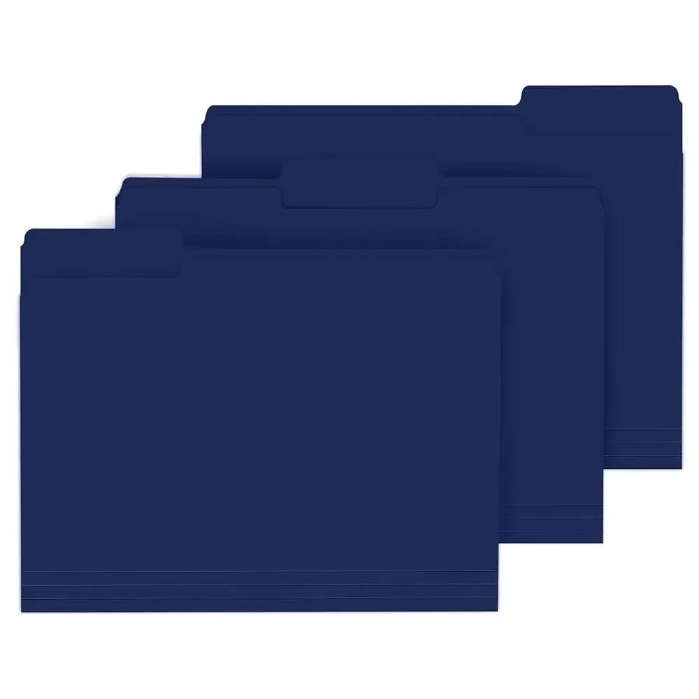 

File Folder, 120 Pack File Folder, 1/3 Cut Tab, Letter Size, Filing Folder for Office School Business, Dark Blue