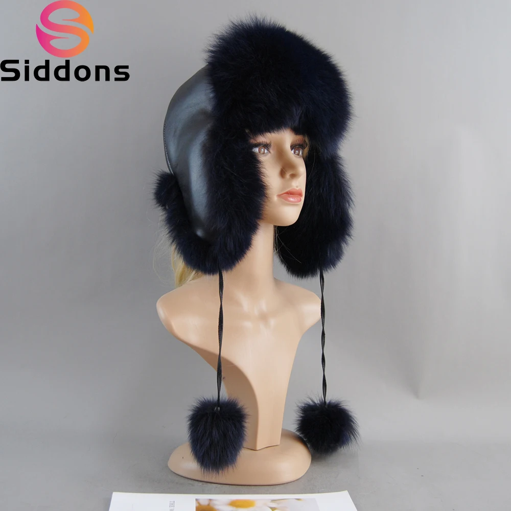 2025 Hot Sale Winter Lady Real Fox Fur Hat 100% Natural Soft Genuine Fox Fur Cap New Women Fashion Casual Warm Real Leather Caps