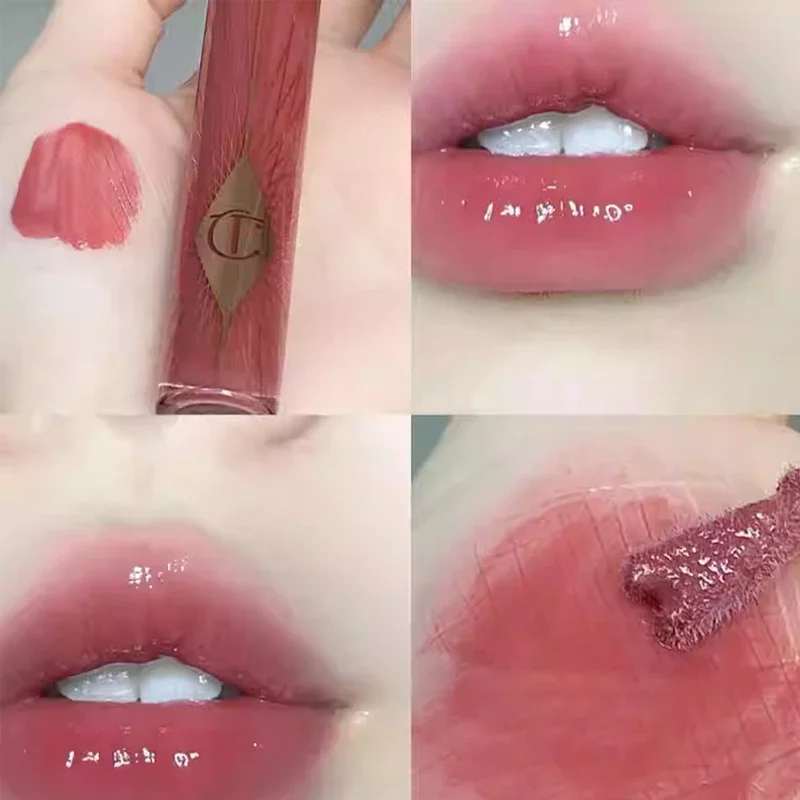Luxury CT Multicolored Water Light Lip Gloss Lasting Moisturizing Lip Balm Heart-shaped Tip Lip Brush and Jelly Lip Gloss Makeup