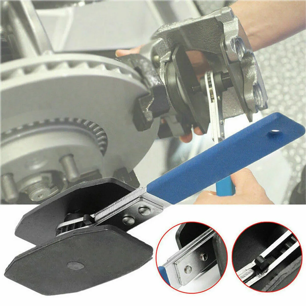 Pinza de freno de disco de trinquete, esparcidor de pistón/Herramienta de instalación de almohadilla separadora
