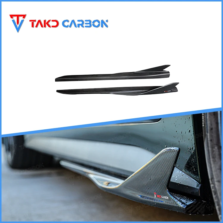 

TAKD Carbon Real Car Data Development Universal Rear Spoilers Dry Carbon Fiber Side Skirts Extensions for bmws 4 Series G26