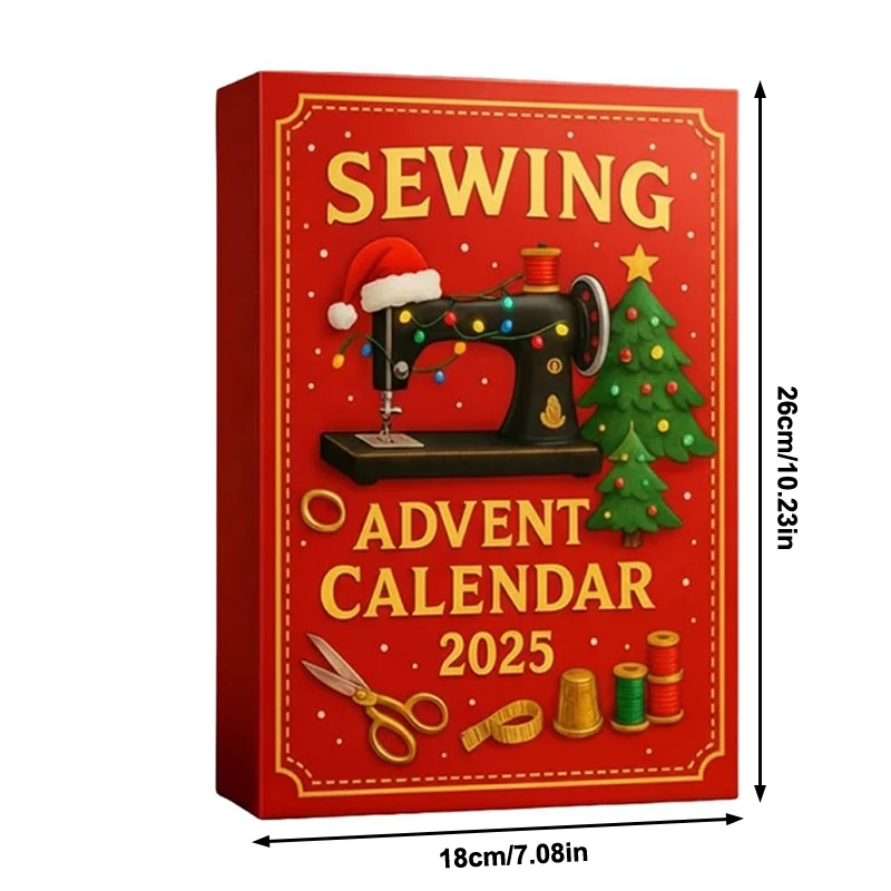 Calendario dell'Avvento da cucito 2025, scatola a sorpresa per il conto alla rovescia di Natale di 24 giorni, decorazione festiva da appendere in acrilico 2D