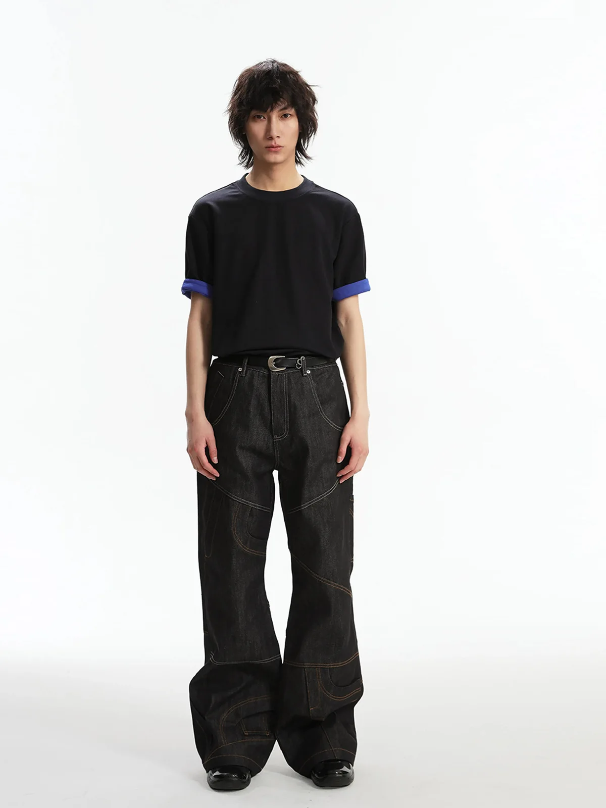 short sleeve tee t-shirt for men round neck short sleeved contrasting light vintage style basic short
