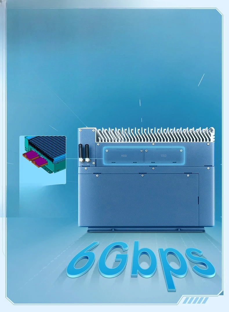 كمبيوتر صناعي قابل للتوسيع بأربعة فتحات للبطاقات، منفذ شبكة مزدوج AI Edge Computing Machine Vision Intelligence #3