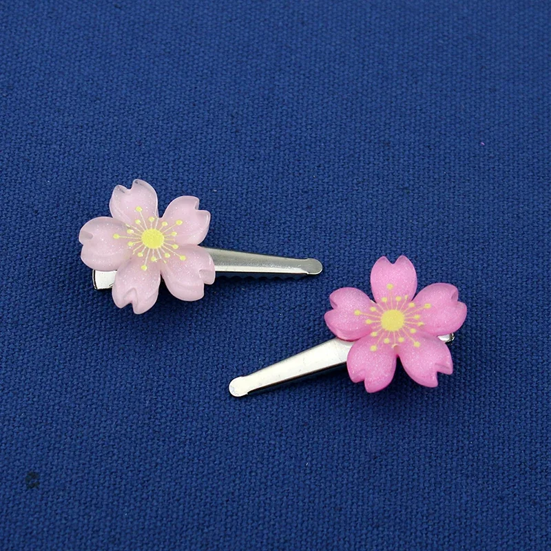 Anime Miyazono Kaori Cosplay Props Pink Sakura Hairpin Cute Sweet Girl Gift Women Hair Clip Accessories