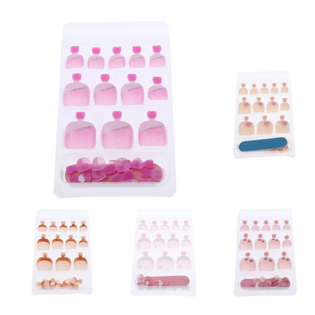 

Toenail Sticker Acrylic False Toenail Tip Thick Fake Nails Set for Realistic Toe Nail Beauty
