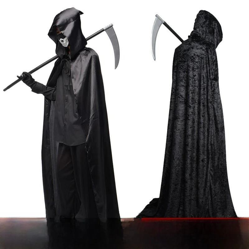 Halloween kostuum volwassen heren kinderen Bla Death Wizard Robe Fem kleding kinderen Ghost Devil Demon Devil