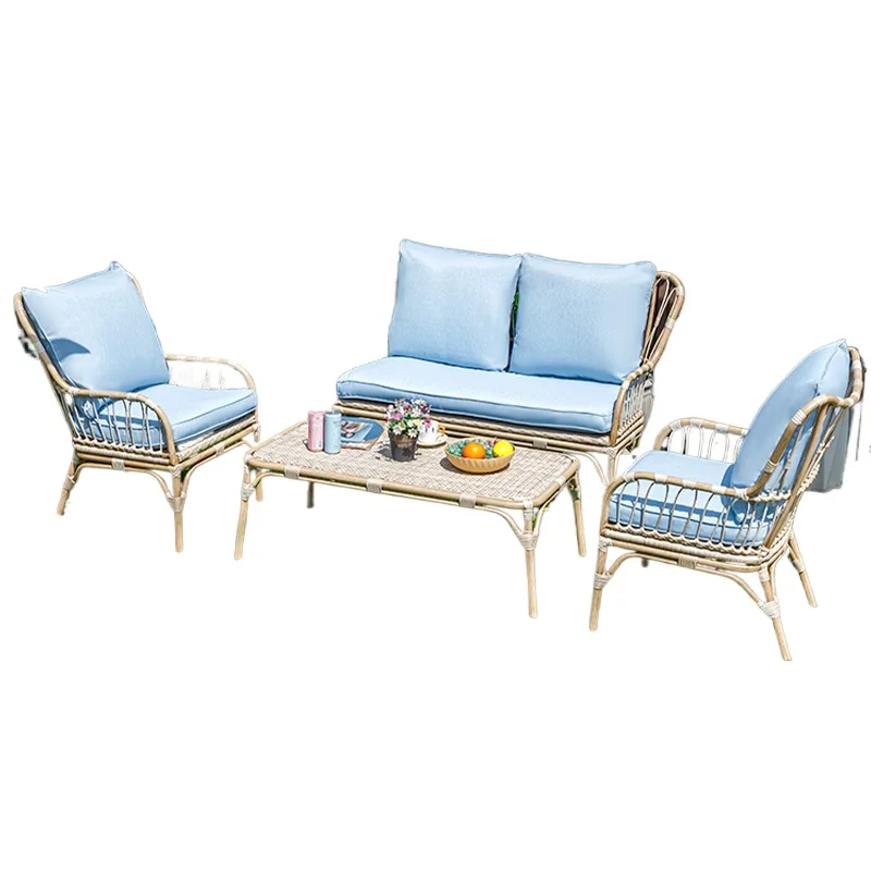 

Outdoor tables and chairs rattan sofa combination courtyard terrace B & B waterproof sunscreen sun room furniture