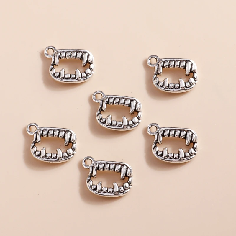 

20pcs 16x13mm Cute Alloy Vampire Teeth Charms Pendants for Jewelry Making Drop Earrings Necklaces Bracelets Accessories DIY Gift
