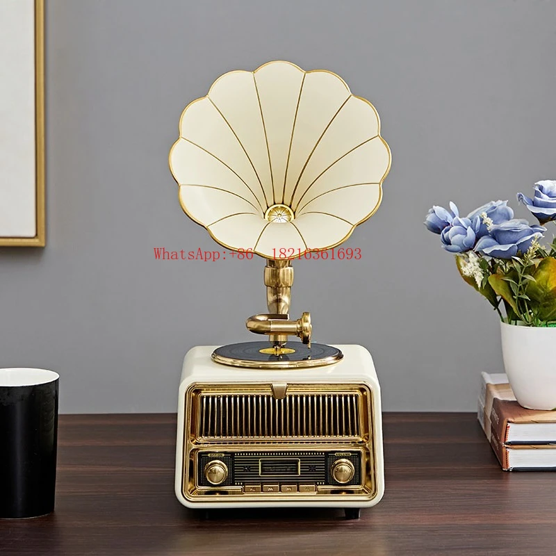 Retro Loudspeaker Gramophone, Bluetooth Mini Speaker, Creative European Home Accessories, Amplification Ornaments