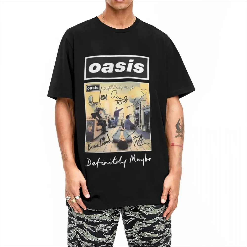 2025 Popular New Style Ins British Rock Band Oasis Street Oversize Shoulder Loose T-shirt for Men and Women The Same Four Season