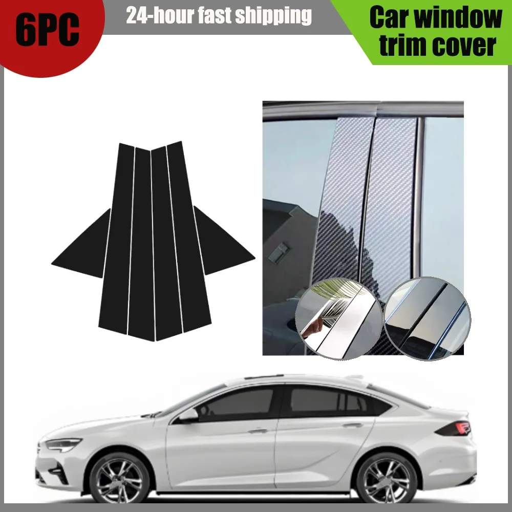 

Glossy Black Silver Carbon Pillar Post Fit For Buick Regal 2009-2015 2010 2011 2012 Door Window Column BC Trim Sticker Cover