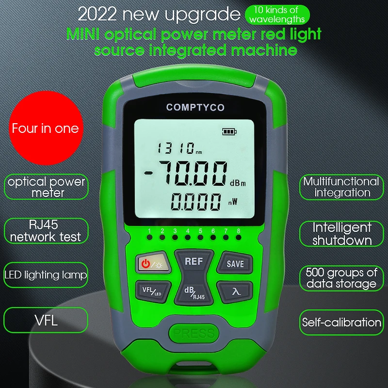 COMPTYCO AUA-MC70 Misuratore di potenza ottica -70~+10dBm 4 in 1 Tester multifunzione per cavi di rete in fibra OPM VFL 1-50MW (opzionale)
