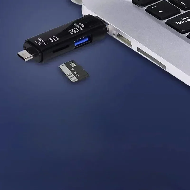 

Memory Card Reader Adapter, 5 in 1 Multifunction, Usb 2.0, Type C/Usb /Micro Usb/Tf/SD, OTG, Mobile Phone Accessories