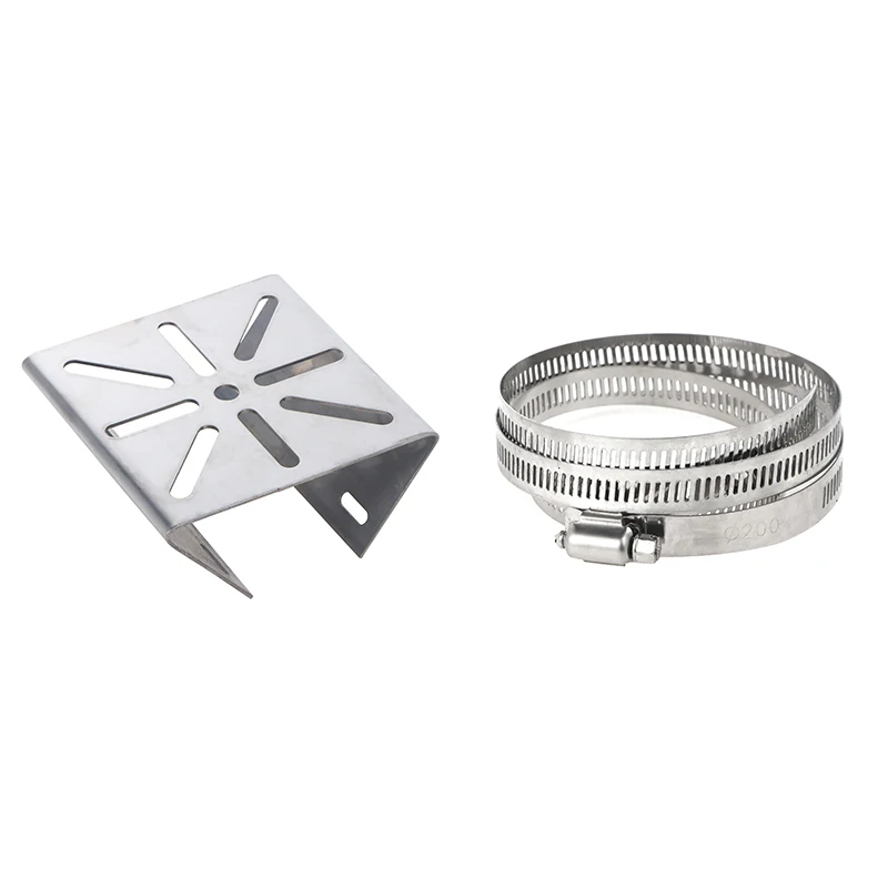1Set For Outdoor Pole Monitoring Bracket Univsesial Adapter Plate 100/200mm Long Hoop With Stainless Steel Camera Mount Panel image 3