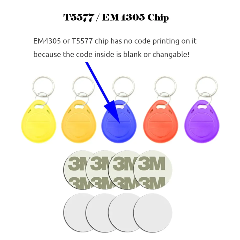Llavero RFID de 12 piezas, 125 khz, EM4305, T5577, en blanco, anillo, moneda, etiquetas, copia, reescritura, regrabable, duplicada, 125 khz
