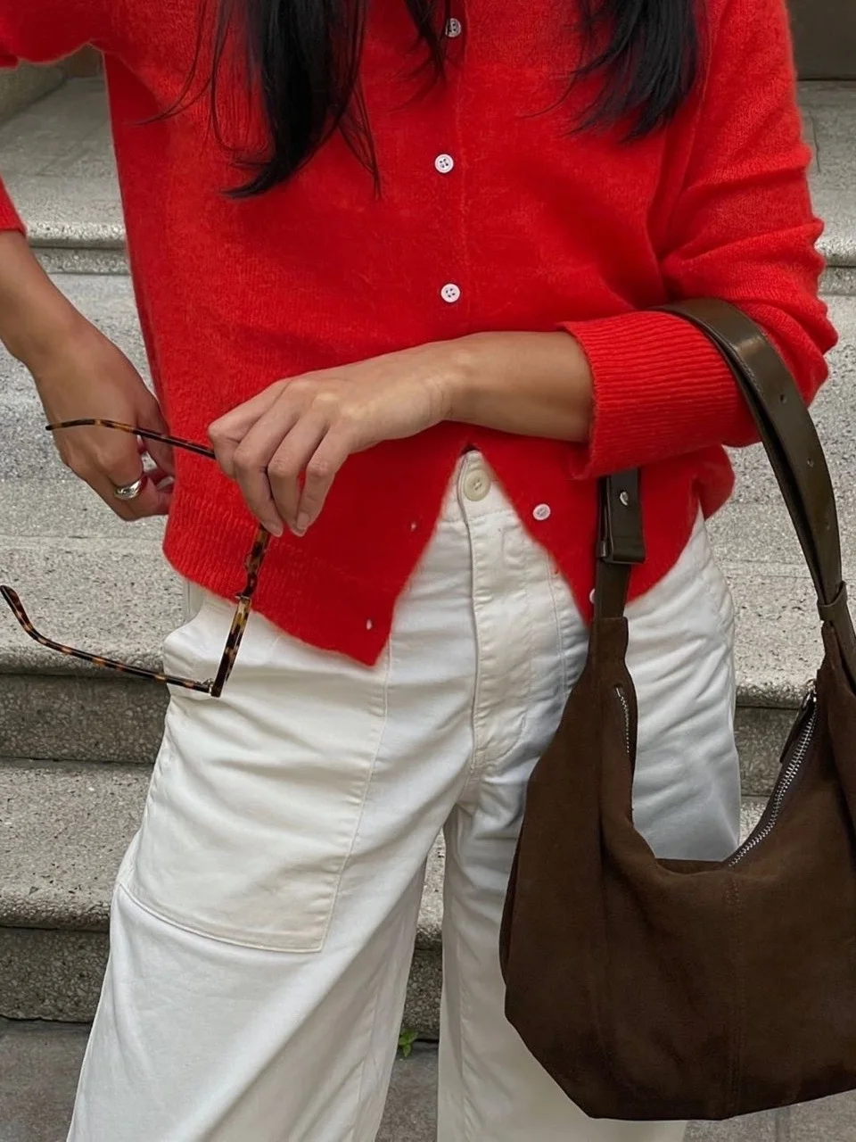 

Autumn Winter Leather Suede Underarm Crossbody Bag Vintage Sle Women's Commuter Bag NothingWritten Brand New Zipper Closure