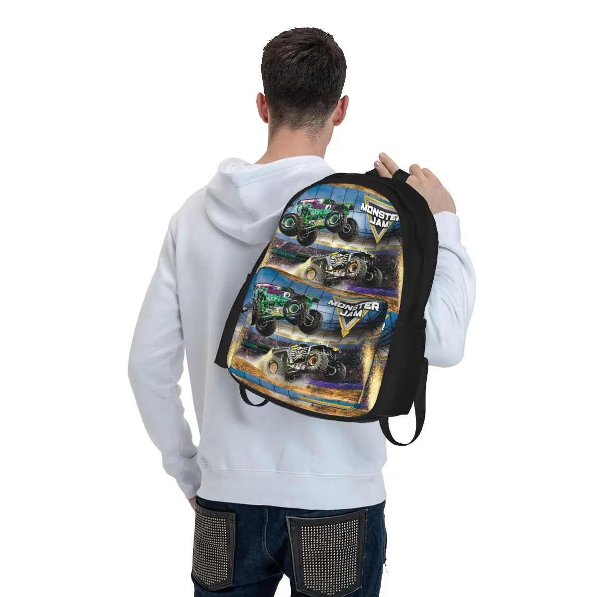 Classic Monster Jam Pattern zaini ragazzi ragazze Bookbag borse da scuola per bambini Cartoon Kids zaino da viaggio zaino a tracolla