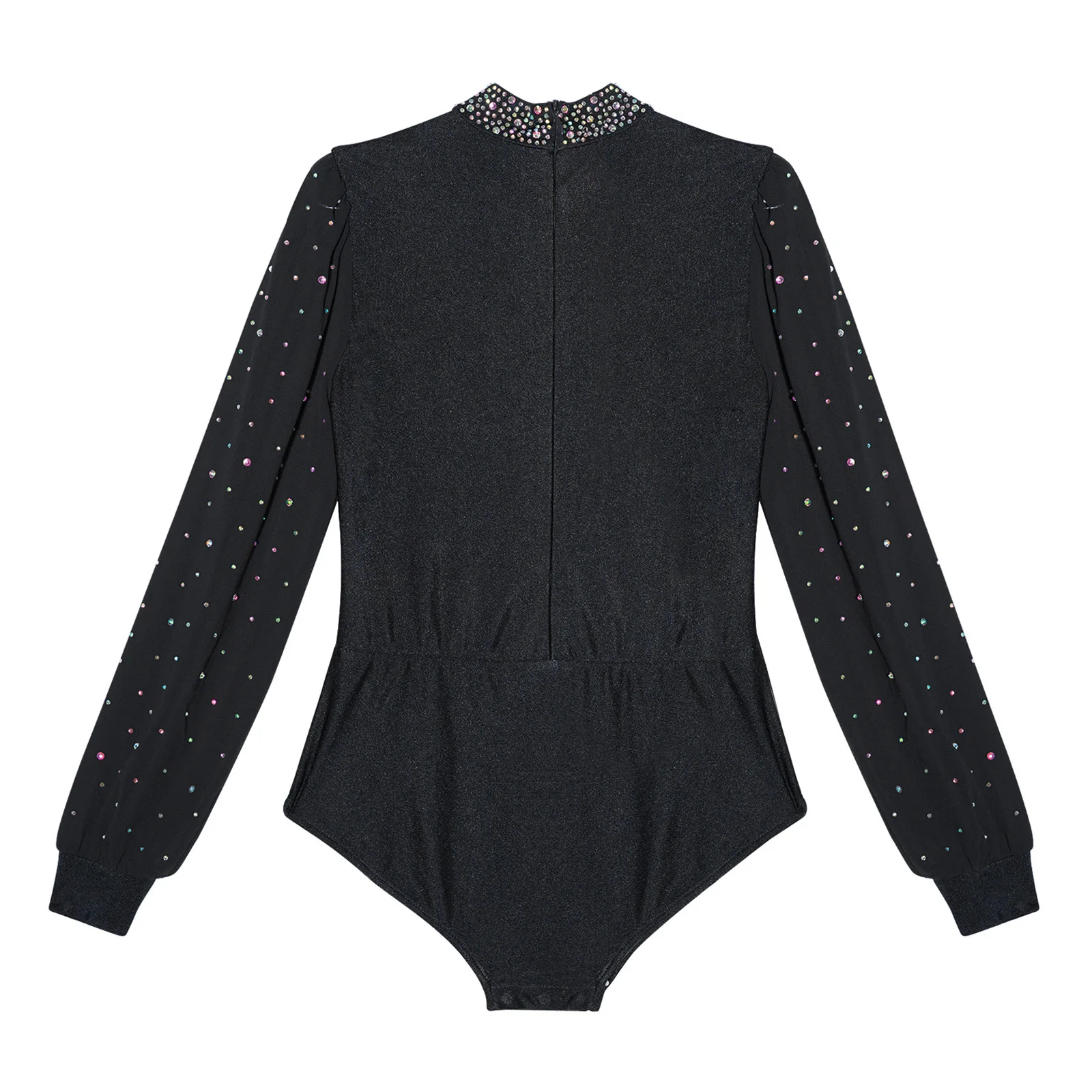 الأولاد اللاتينية التانغو الرقص قميص يوتار كم طويل لامعة الراين بذلة قاعة الرقص الباليه الشكل التزلج الجمباز زي #4