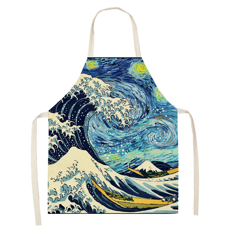 Women\'s kitchen apron Gorgeous patterns Restaurant chef barber barman apron Waterproof apron for menand child painting apron