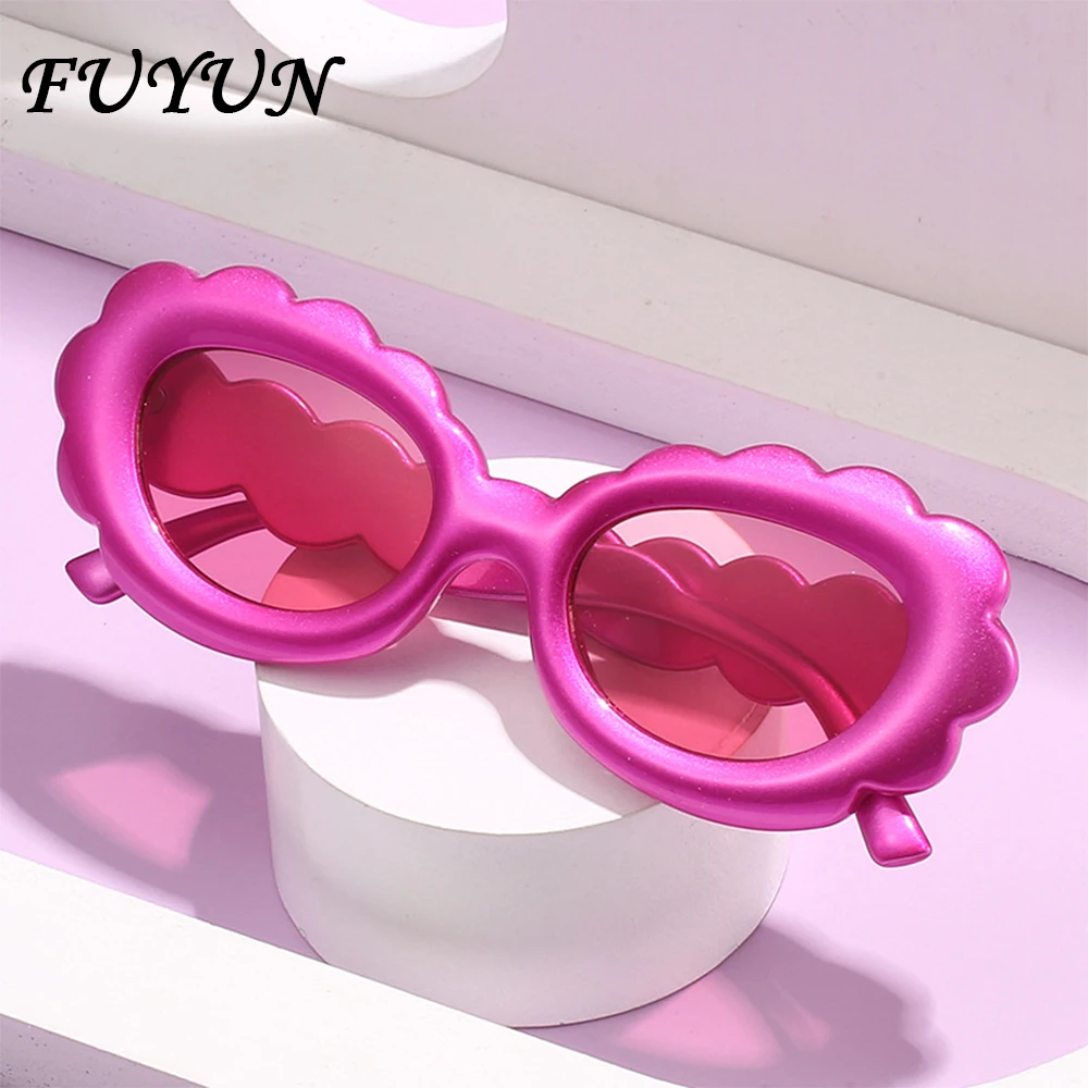 Fashion Electroplated Purple Cloud Women's Goggles Trendy Hip Hop Flower Sunglasses Line up Glasses Outdoor Travel Photography