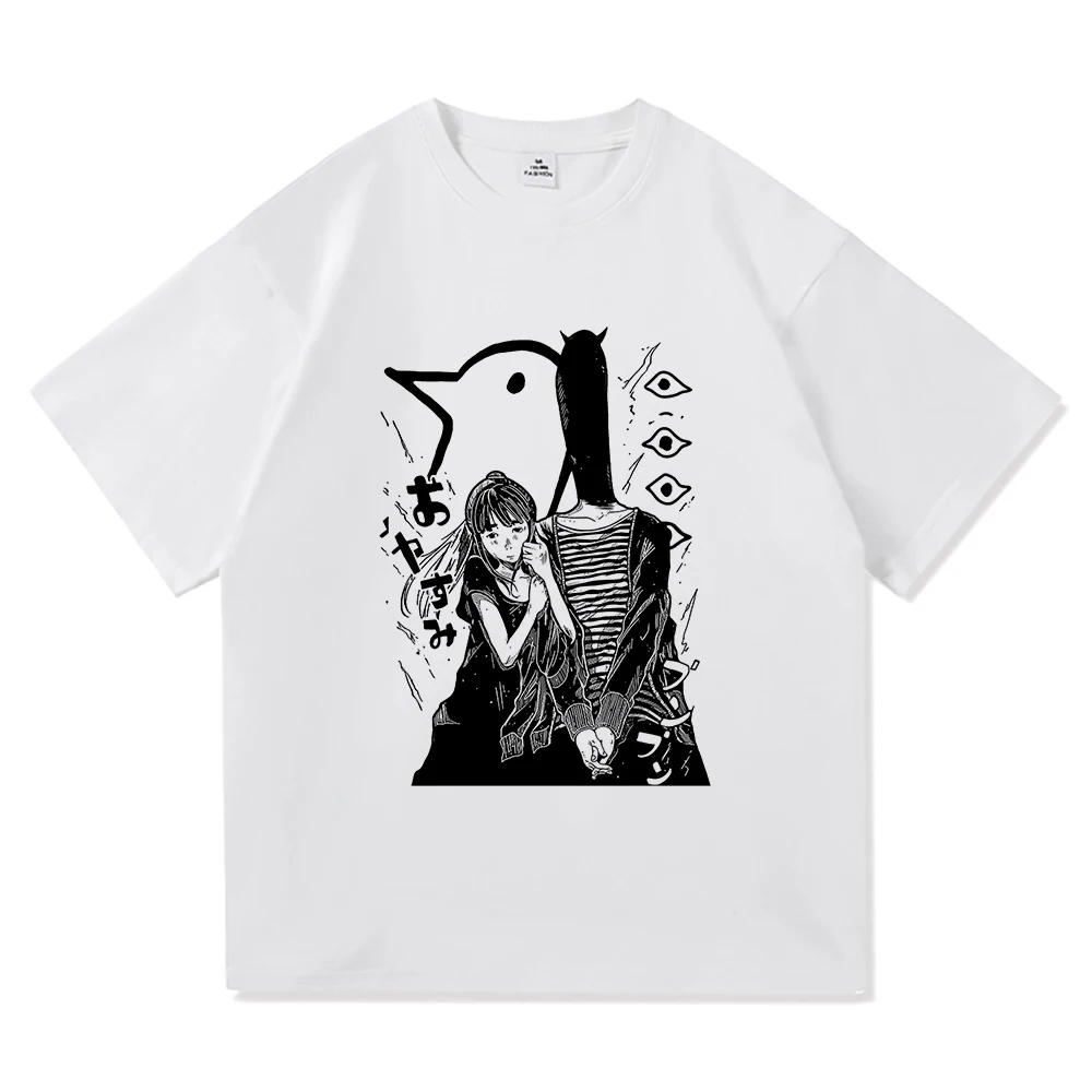 Goodnight Punpun T Shirt Fashion Men Retro Oyasumi Punpun Aiko Tanaka T-Shirt Unisex Anime Manga Vintage Sand Cotton Tees Shirts