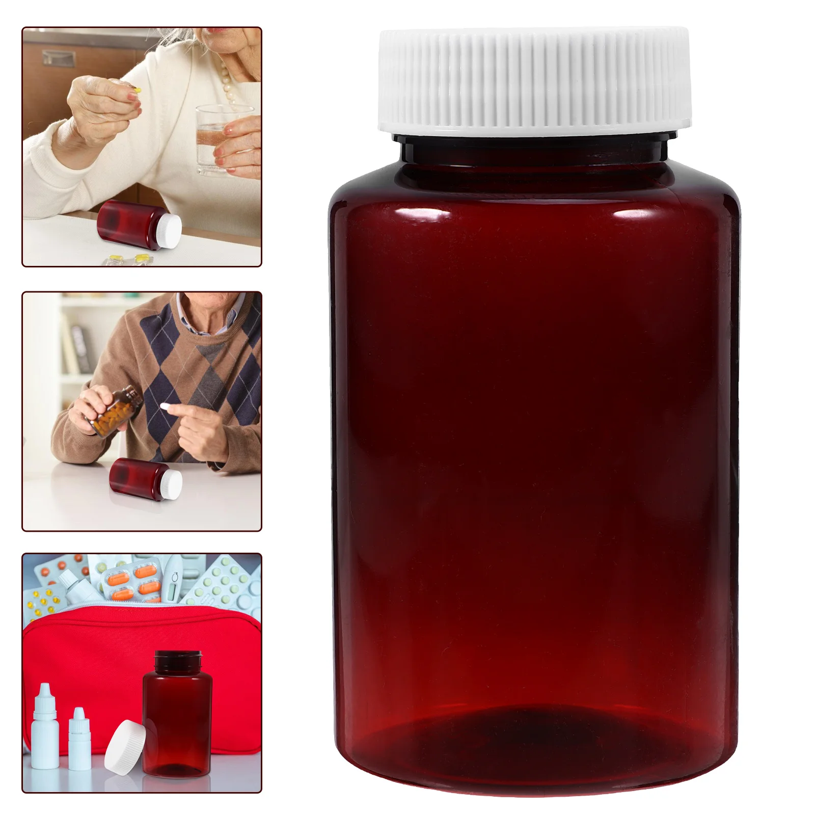 Medicine Brown Plastic Bottle Pill Empty Container Storage The Pet Bottles