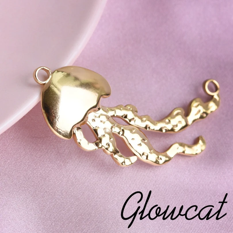 دلاية من الفولاذ المقاوم للصدأ لصنع القلادات ، دلاية أخطبوط صغيرة ، موضة الحياة البحرية ، لا يتلاشى ، إكسسوارات لطيفة ، جديدة ، 7 في اللوت ،