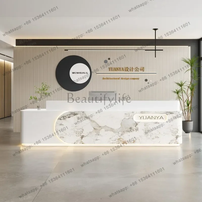 Restaurant Front Desk Reception Counter Modern Classic White Reception Desks Beauty Salon Clinic Mostrador Recepcion Furniture
