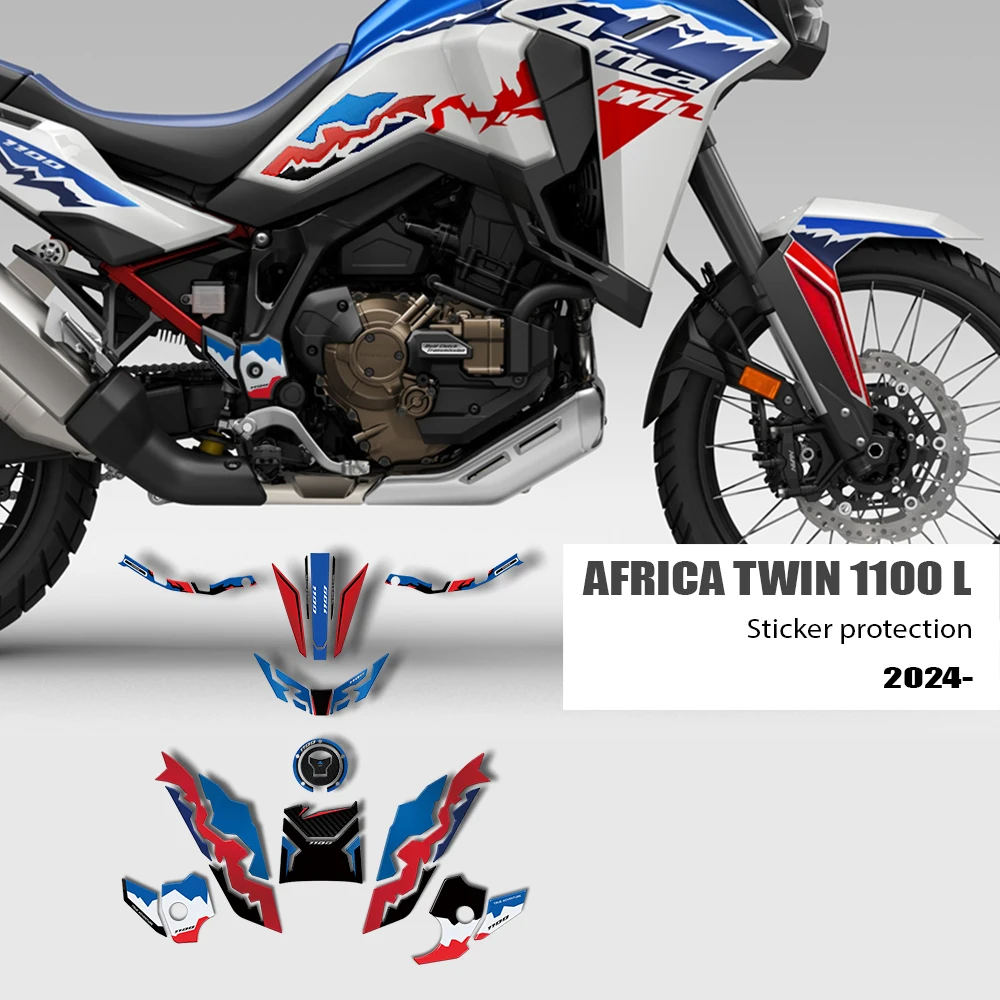 Naklejki ochronne z żywicy 3D na boczne naklejki ochronne na zbiornik do Africa Twin 1100 2024-2025