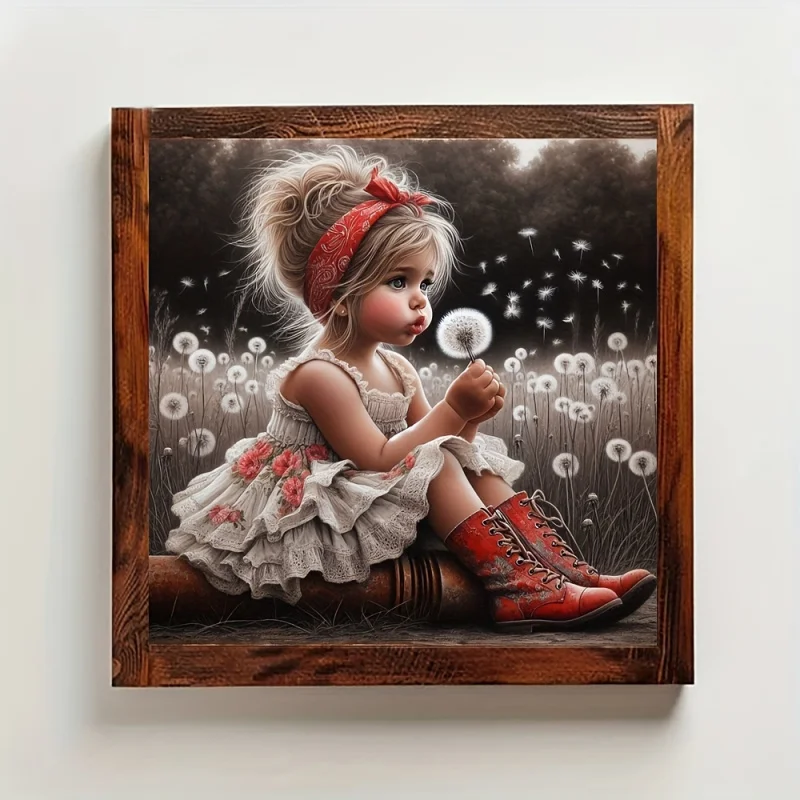 2025 新着 5D ダイヤモンド塗装タンポポ女の子 DIY モザイク全円ダイヤモンド刺繍家の装飾のギフト