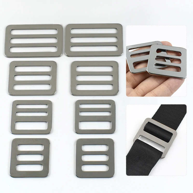 

5/10Pcs 26/32/38/50mm Stainless Steel Buckle Safety Belt Anti Slip Adjuster Clasp Webbing Starp Tri-Glide Ring Hook Hardware