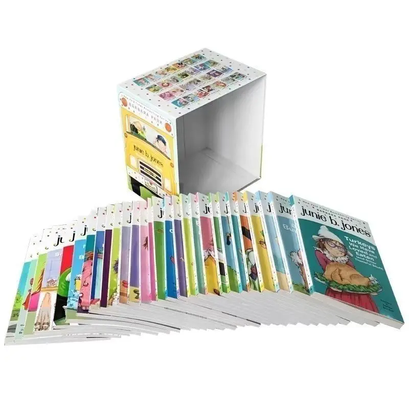 Juego de 28 libros, Junie B. Jones libros completos de lectura en inglés, vida escolar, vida del Campus, novelas