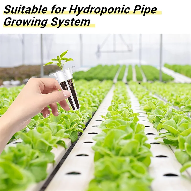 LICE-100 Buah Keranjang Tumbuh, Keranjang Polong Pemula Benih Hidroponik Pengganti Hidroponik Kompatibel dengan 100 Buah Label Tanaman Durab