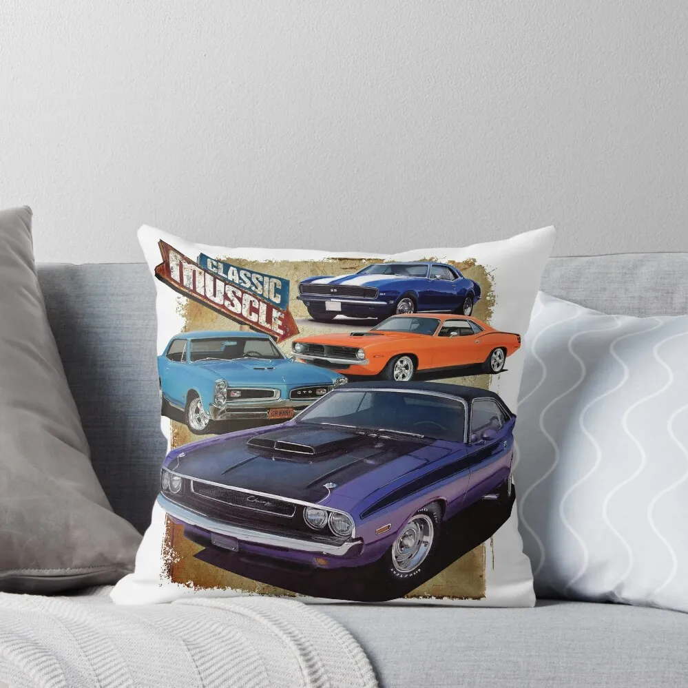 

Classic Muscle Cars Throw Pillow Cushion Cover Luxury Rectangular Cushion Cover pillow