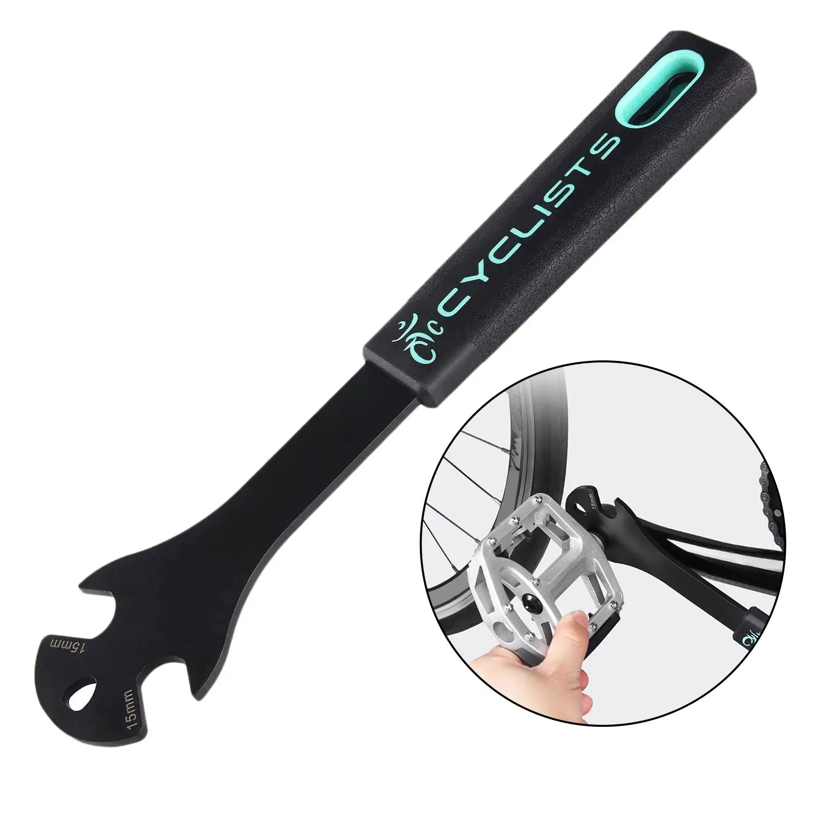 

Extra Long Bike Pedal Wrench Double Sided Steel Pedal Repair Spanner Removal