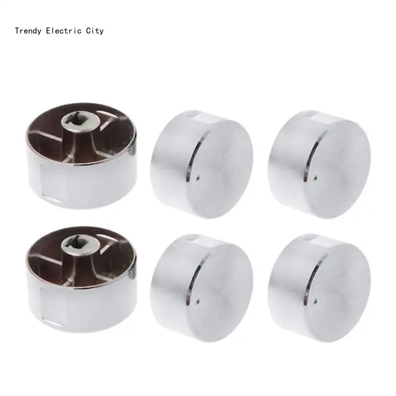 R9CD 6 Pack Universal Cooktop Knob Metal Control مقابض فرن متينة سهلة الاستخدام مقبض موقد عالمي للموقد