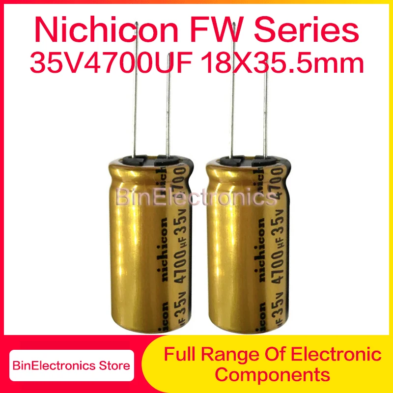 5Pcs/10Pcs/50Pcs/Lot Nichicon FW Series HIFI Audio Electrolytic Capacitors 35V4700UF 18X35.5mm 4700uf 35v