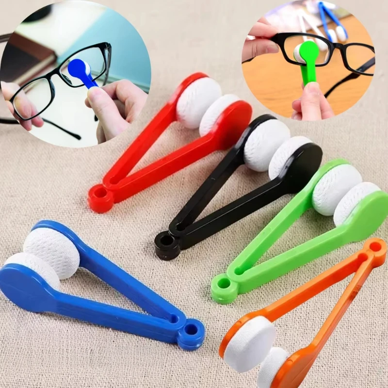1/2pcs Creative Two-side Glasses Brush Soft Microfiber Spectacle Cleaner Glasses Cleaner Rub Eyeglass Cleaning Brush Wiping Tool