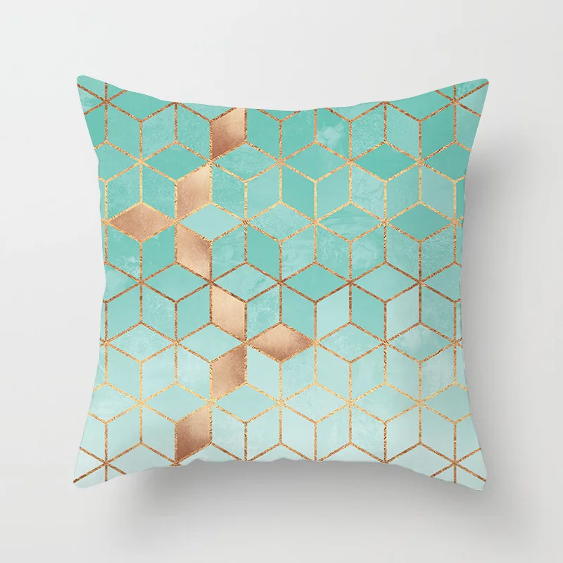 45x45cm Light Blue Green Mint Cushion Cover Modern Geometric Print Boho Decorative Pillow  Sofa Throw